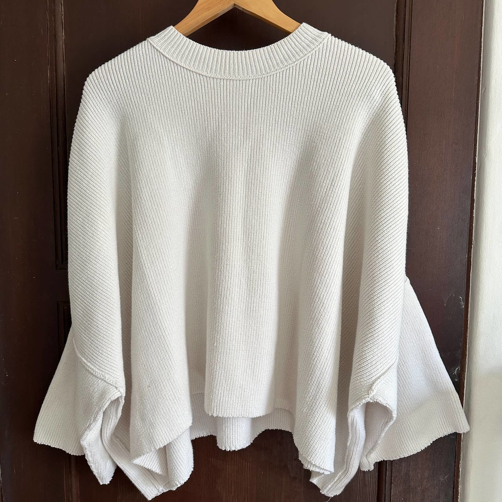 FREE PEOPLE | Oversized Cream Chunky Knit Sweater | Size Large